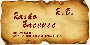 Raško Bačević vizit kartica